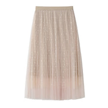 Load image into Gallery viewer, Double Layer Pleated Retro Long Elastic Waist tutu skirt 50*
