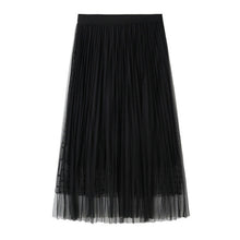 Load image into Gallery viewer, Double Layer Pleated Retro Long Elastic Waist tutu skirt 50*

