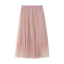 Load image into Gallery viewer, Double Layer Pleated Retro Long Elastic Waist tutu skirt 50*
