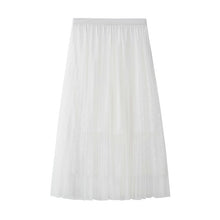 Load image into Gallery viewer, Double Layer Pleated Retro Long Elastic Waist tutu skirt 50*
